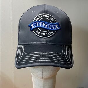 Walther Men's Gray Baseball Cap with Blue Badge